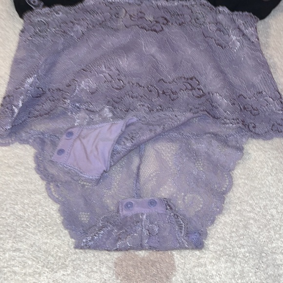 Free People black and lilac one piece bodysuit . NWOT - Picture 8 of 14